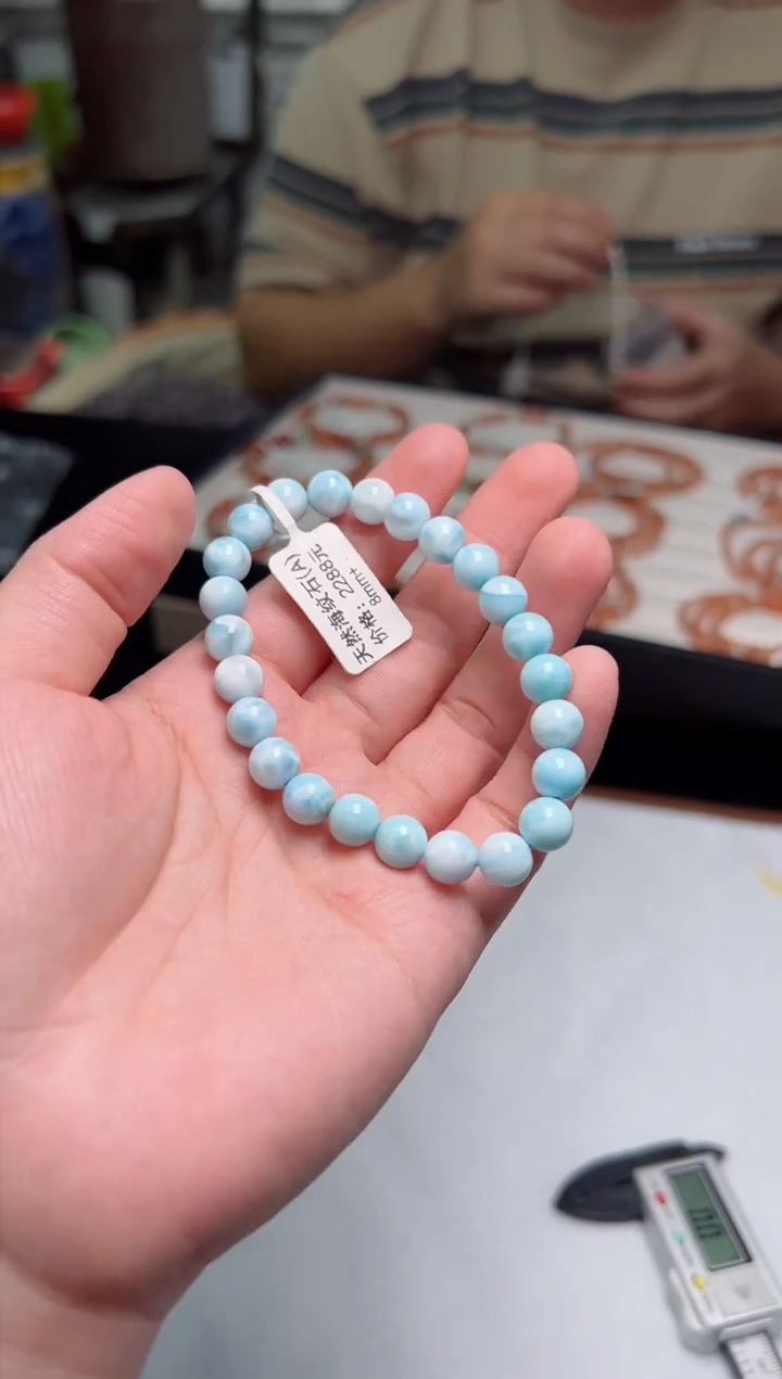 【闪购商品】针钠钙石（海纹石）手串未镶嵌海纹石8