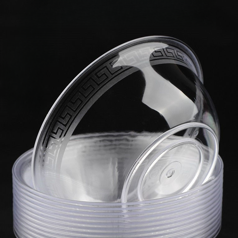 一次性餐碗高档透明烧烤硬质塑料加厚筷子食品级航空水晶家用野餐