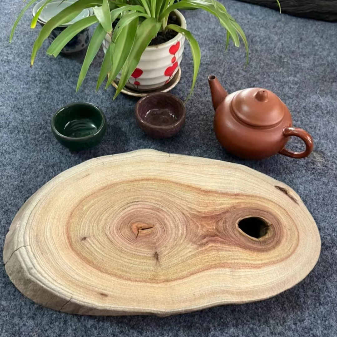 家用中式手工雷击龙纹老枣木干泡茶台（一物一拍，直播间为准）个性