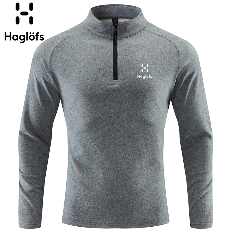 HAGLOFS火柴棍运动抓绒卫衣冬季保暖半拉链长袖户外登山健身上衣