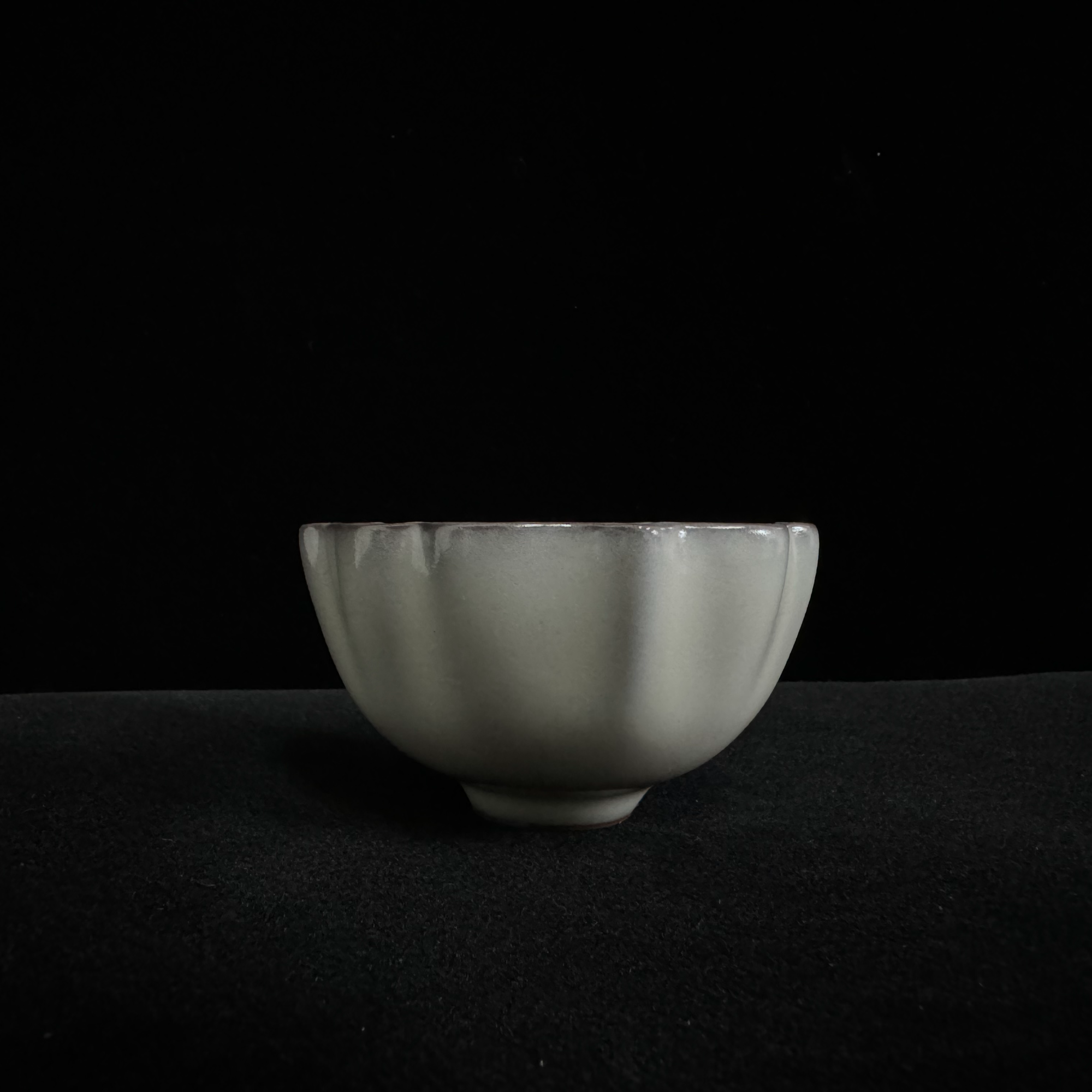 瓷源阁 龙泉窑青瓷 猪油冻 四方葵口茶碗 高档茶器道具茶杯纯手工
