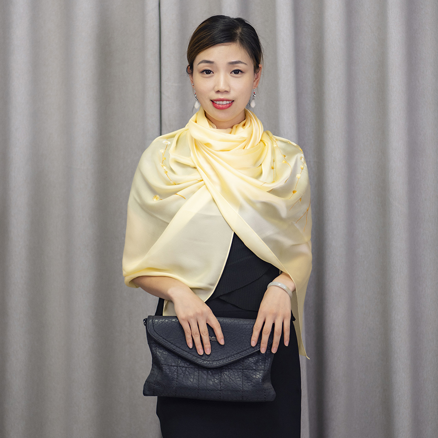 真丝丝巾苏绣纯手工双面绣送妈妈礼物桑蚕丝防晒披肩围巾气质时尚