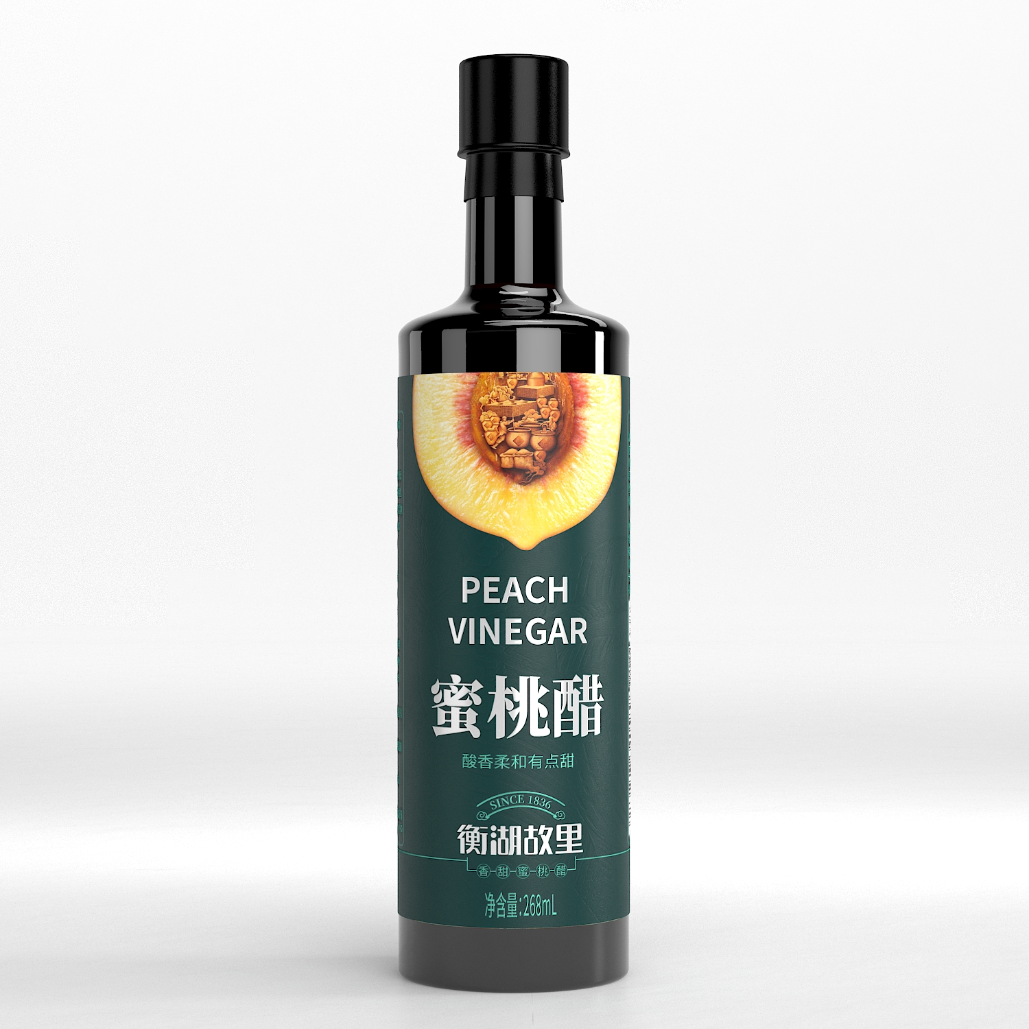 衡湖故里香甜蜜桃醋1瓶268ml粮食酿造美食伴侣色香味俱全