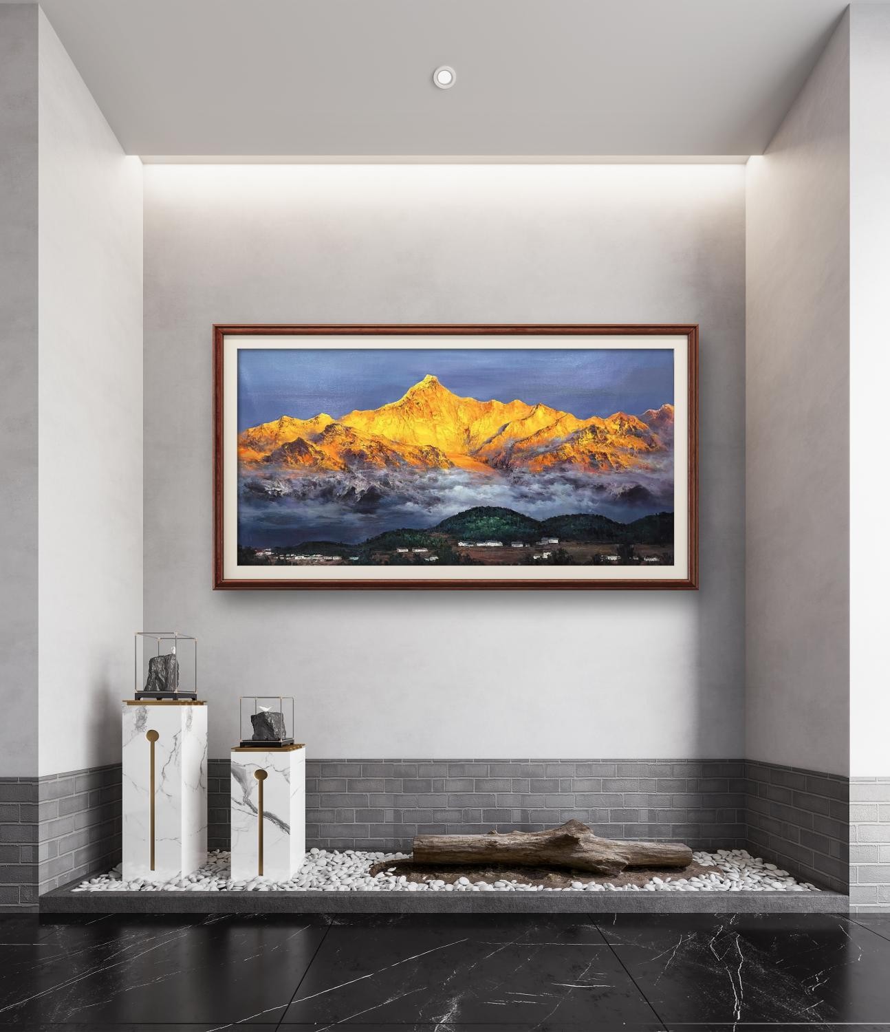 【日照金山】100*200肌理版画