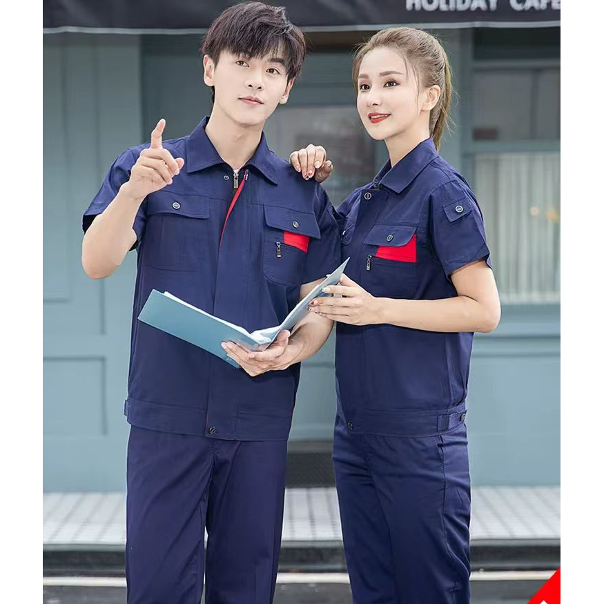 长袖短袖工作服套装男女士耐磨夏季工地厂服汽修上衣劳保服定制