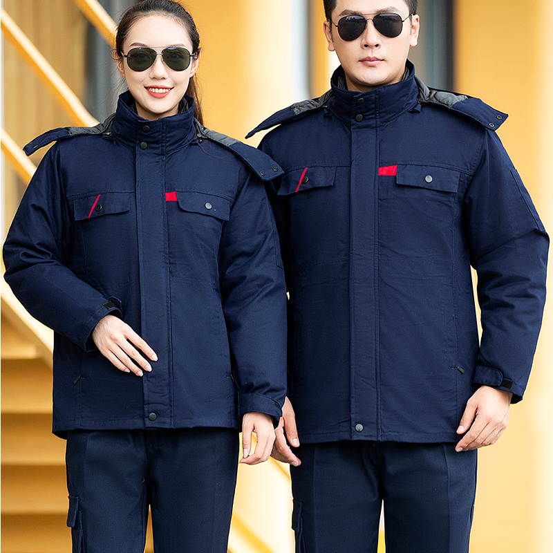 冬季涤斜纹款可拆卸工作服加工套装男女士棉袄汽修劳保服定制
