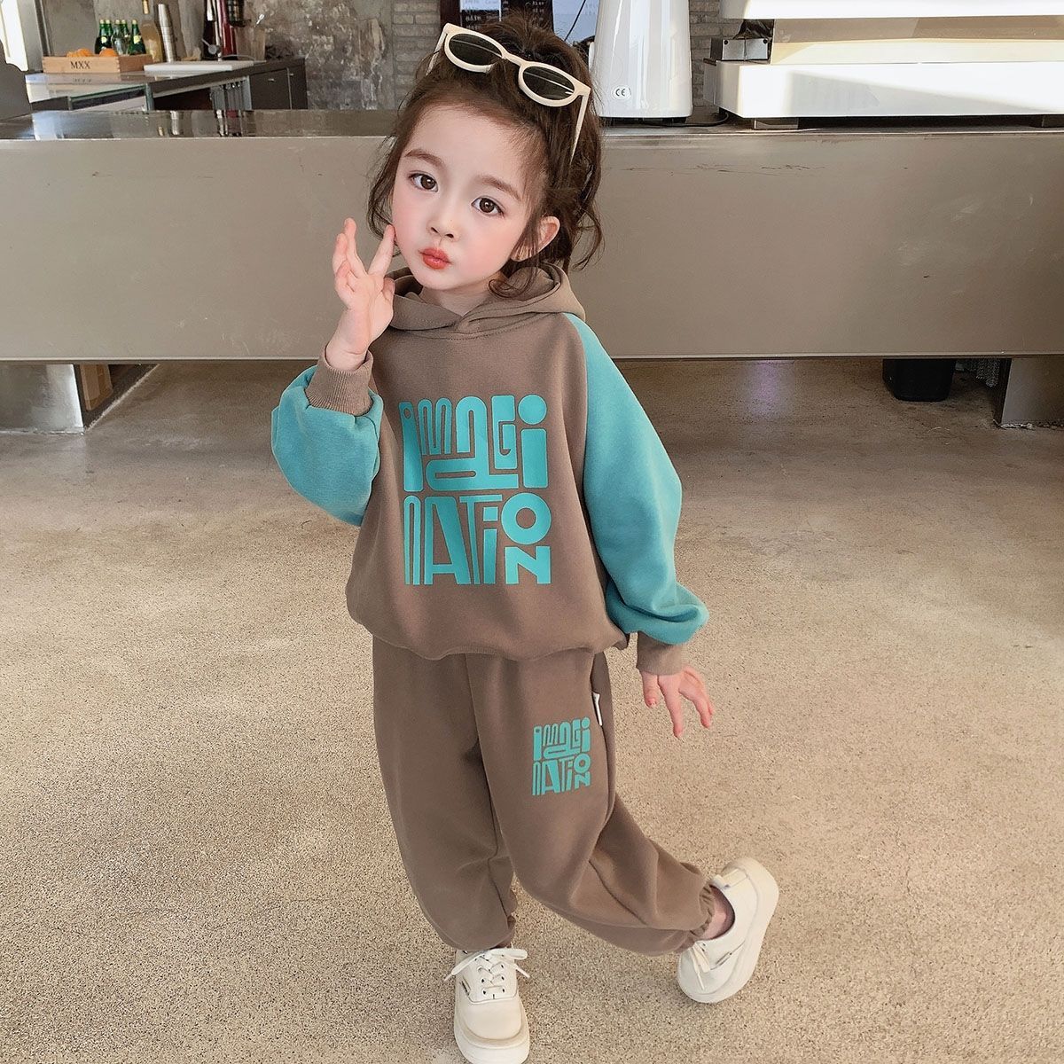 女童套装春秋新款2023女宝宝卫衣裤子两件套儿童洋气秋冬运动套装