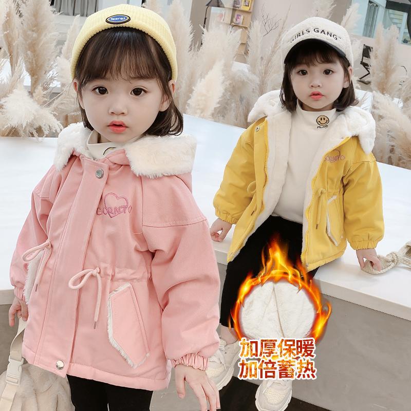 女童外套秋冬洋气加绒儿童衣服女宝宝冬装棉衣2023新款童装厚棉袄
