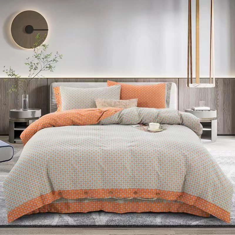 【仲夏之夜】全棉双层纱色织提花四件套纽扣款--亲肤舒适百搭双A版