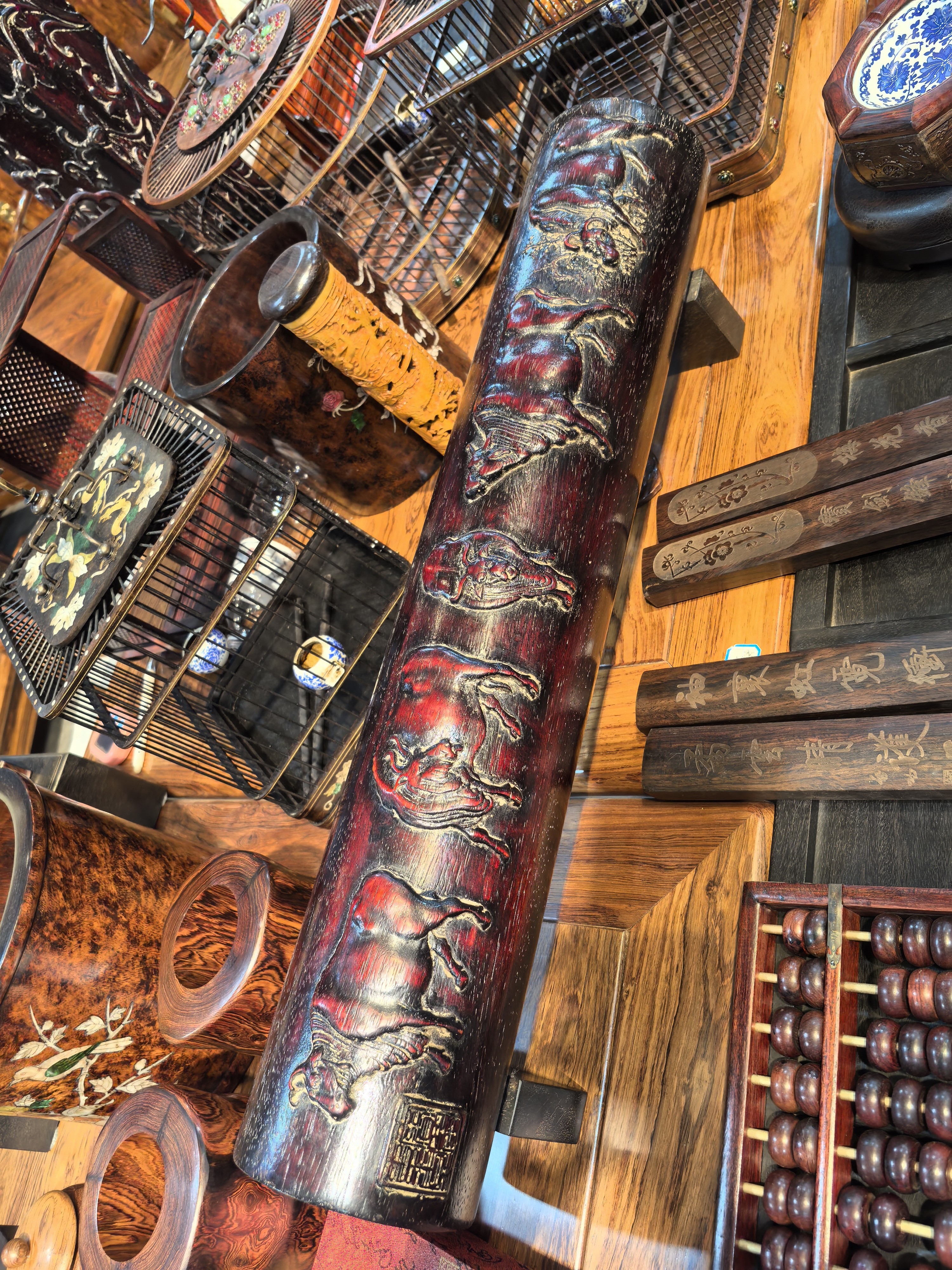 紫檀五牛图横财紫檀横财邵氏高端工艺