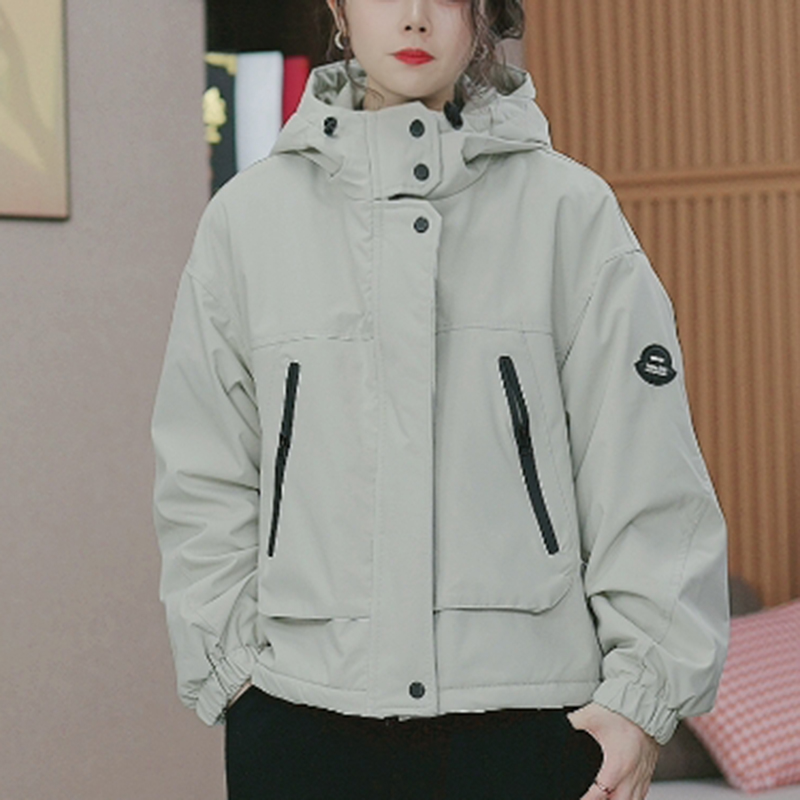 爆款妈妈2024年冬新款加绒连帽派克服棉衣百搭加厚保暖外套838