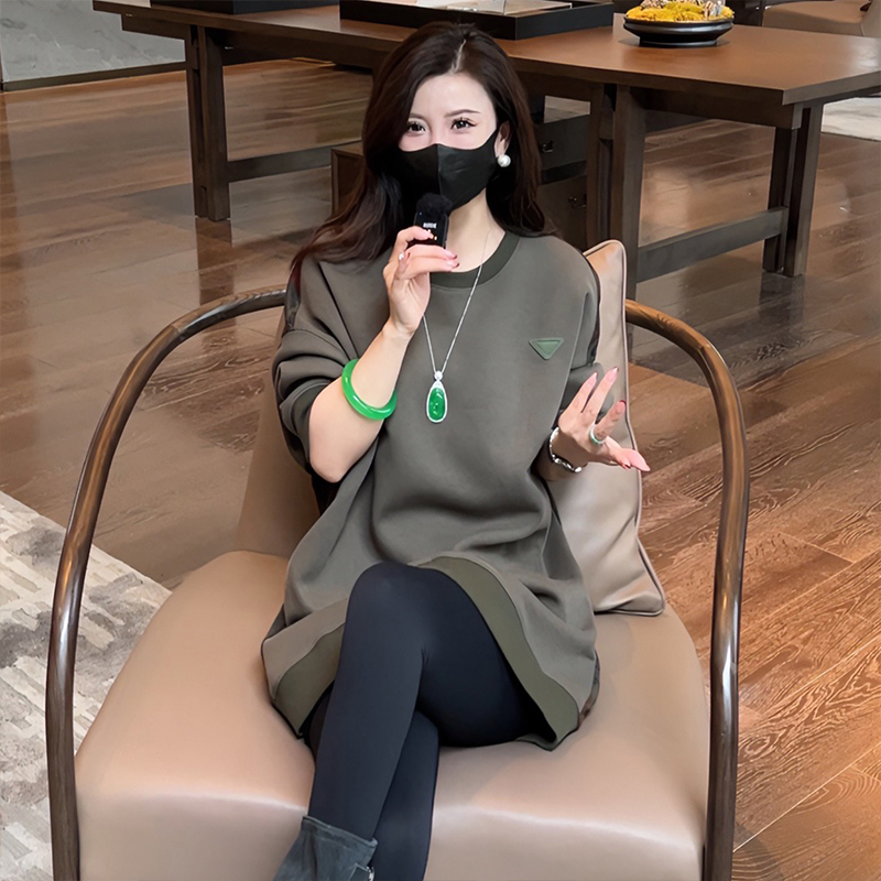 【Linda姐高端线】秋冬时尚轻奢百搭气质休闲拼色卫衣AF4SWY0279