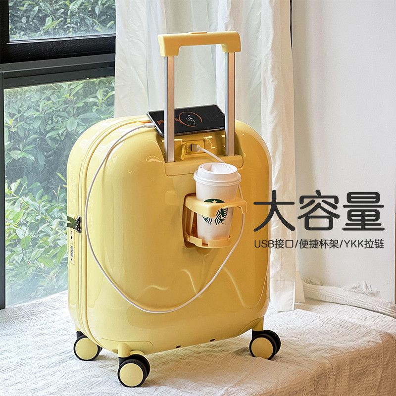letoo高颜值行李箱女20寸登机箱水杯架拉杆箱旅行ins密码旅行皮箱