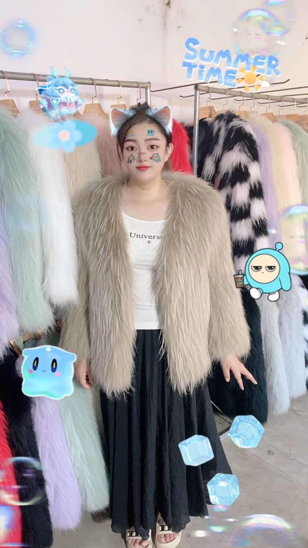 人造皮草 前70后60时尚编织衣服80-135斤