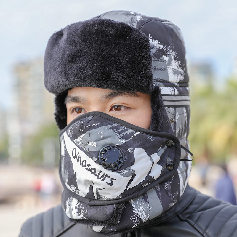 冬天帽子男士雷锋帽骑行防风防寒帽子冬季户外保暖帽冷帽潮护耳帽