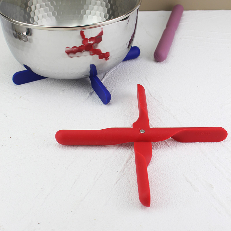 耐高温欧标硅胶隔热棒丹麦创意设计折叠收纳锅垫隔热垫防滑多功能