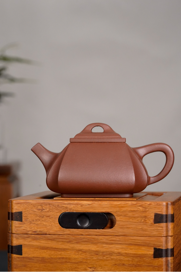 【四方抽脚石瓢】原矿底槽青全手工制作方器石瓢壶紫砂壶茶具功夫茶