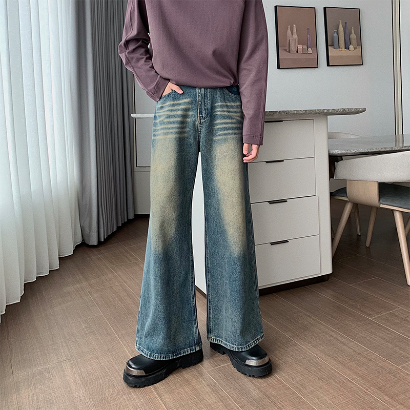 HUALUN Design男生美式牛仔裤男oversize休闲高街直筒裤子HFZ2372