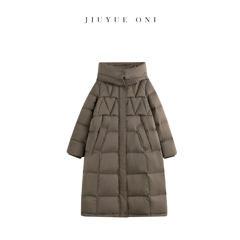 九月Oni【95白鹅绒】羽绒服女冬季2024新百搭品质外套中长款D194