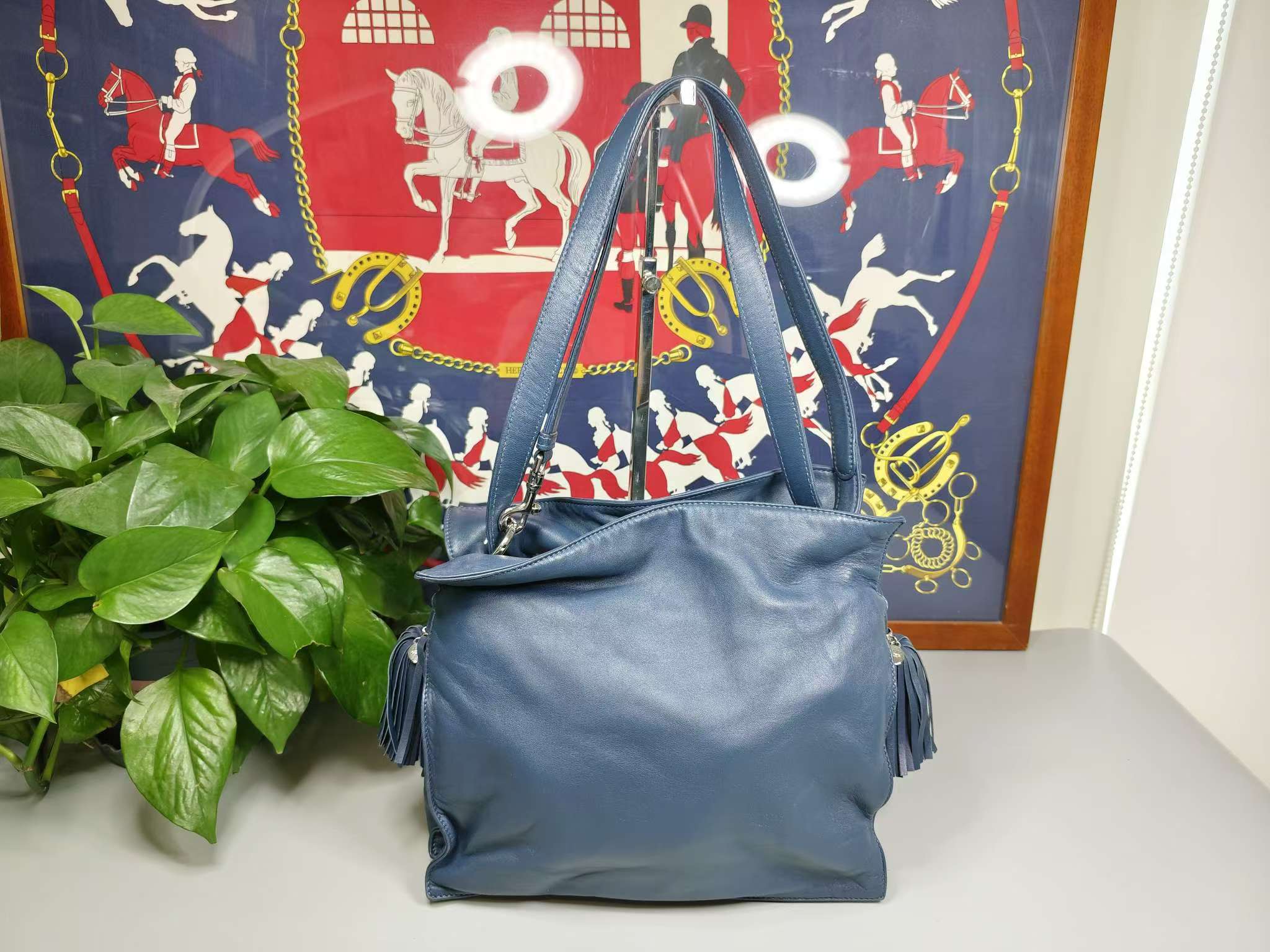 95新 LOEWE/罗意威 福袋流苏斜挎包28x24x14【中古精选】9292656