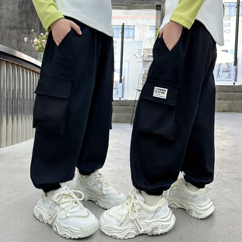 儿童套装潮酷女童春秋长袖长裤工装裤外穿打底衫男童工装裤休闲