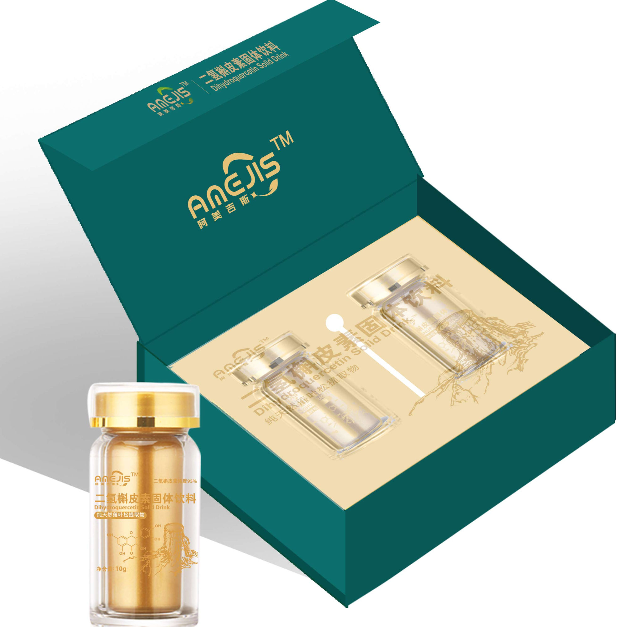 阿美吉斯95%二氢槲皮素森工健维花旗松素天然食用冲剂饮品