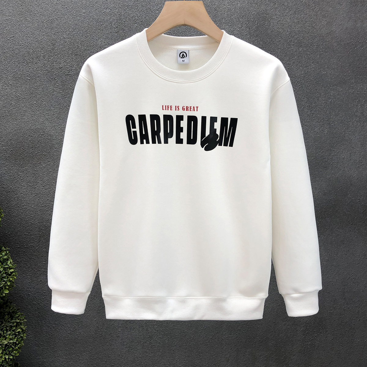 2023秋冬季新款男士打底衫卡通印花加绒卫衣男潮牌圆领春秋款上衣