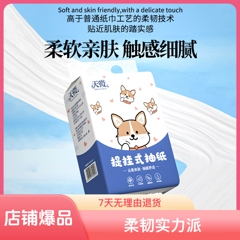 提挂式抽纸挂式抽取纸巾亲肤纸巾擦手纸无香抽纸家抽纸无印花抽纸