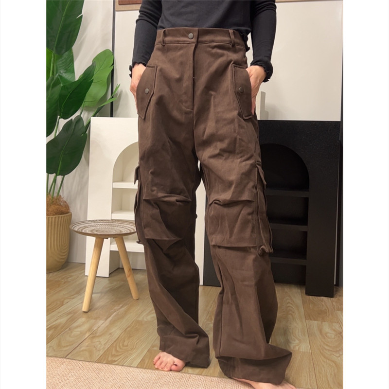 东大门正品 美式复古厚款高腰工装裤显瘦多口袋 (NO退NO换)