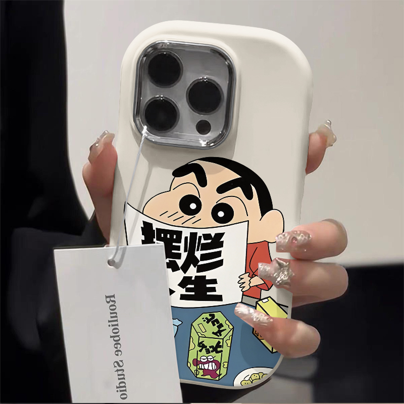 摆烂小新苹果15/14/13小胖墩软壳简约软胶肤感防摔男xs/xr软壳11