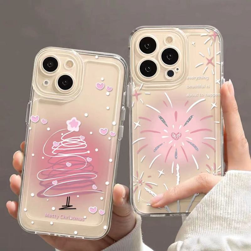 粉晕烟花适用苹果手机壳iphone15/14/13套xsmax简约7/8plus/xs/xr