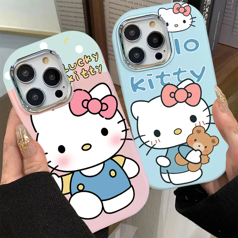 可爱卡通漫步kt苹果15ProMax手机壳iPhone14/13/12/11肤感壳xs/xr