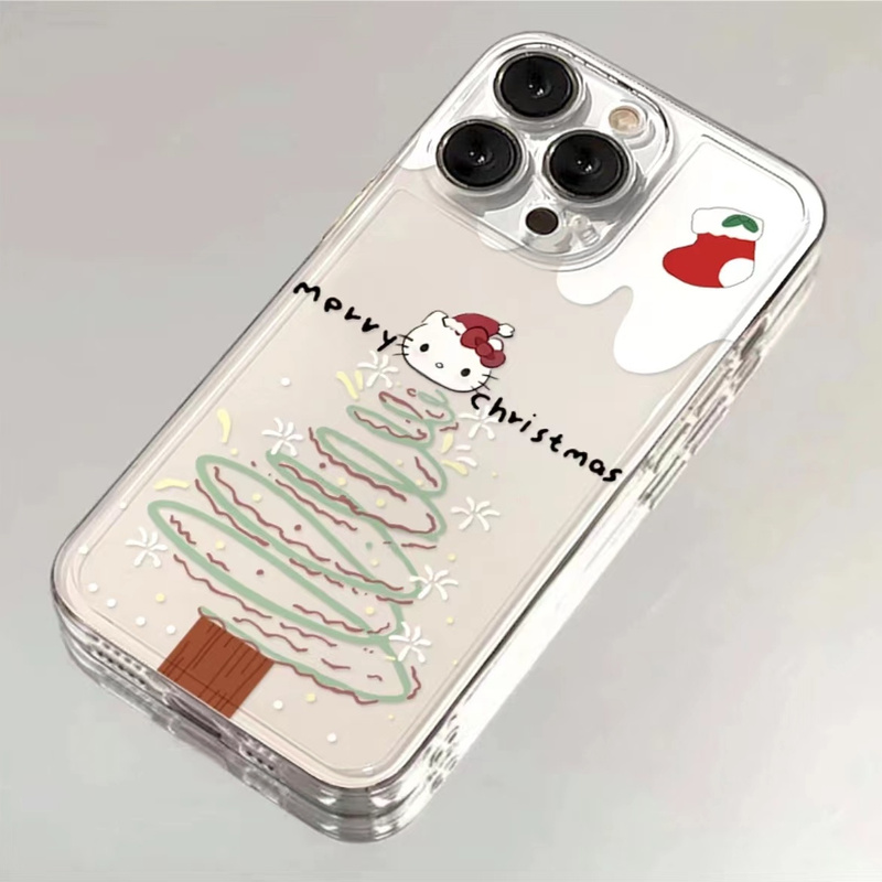 可爱圣诞树KT猫适用iphone15苹果14手机壳13/11promax/xs/xr/7/8p