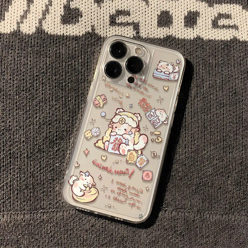 可爱发字猫咪苹果14手机壳iPhone15promax12/8SE新款78plus硅胶xs