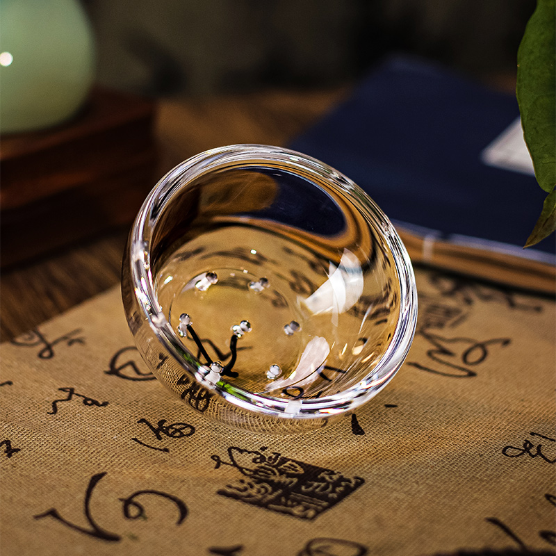 安享生活原矿水晶茶漏高档茶器茶具加厚家用耐热过滤