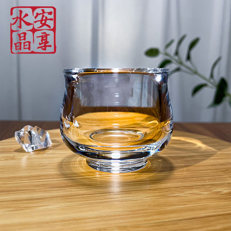 安享生活原矿水晶杯玉兰主人杯禅定杯品茗杯高档茶具水杯子
