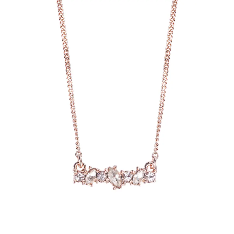 Givenchy/纪梵希 笑脸 一字型锁骨气质项链 玫瑰金带钻韩系