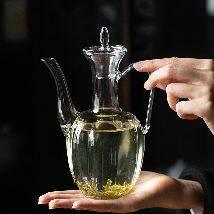仿宋手执壶贵妃壶玻璃透明泡茶壶家用带盖绿茶壶功夫茶具