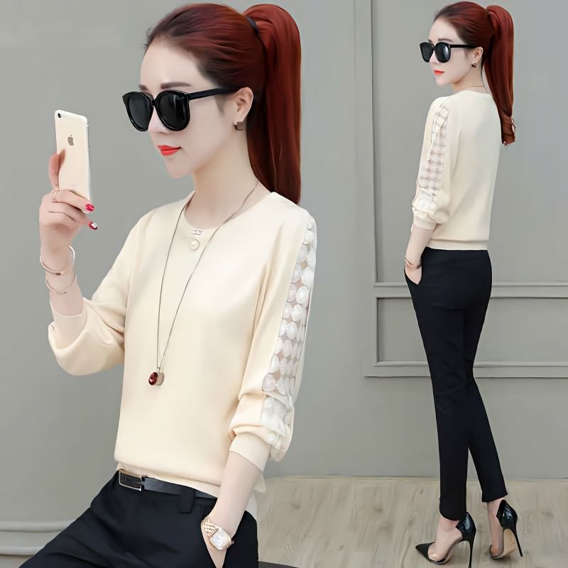 百搭T恤女长袖2023春季新款女装韩版宽松打底衫秋季百搭上衣轻熟