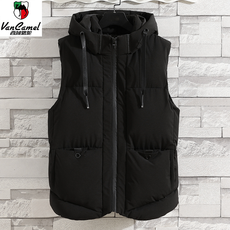 西域駱驼棉马甲男秋冬季韩版潮流加厚保暖马夹大码坎肩背心外套