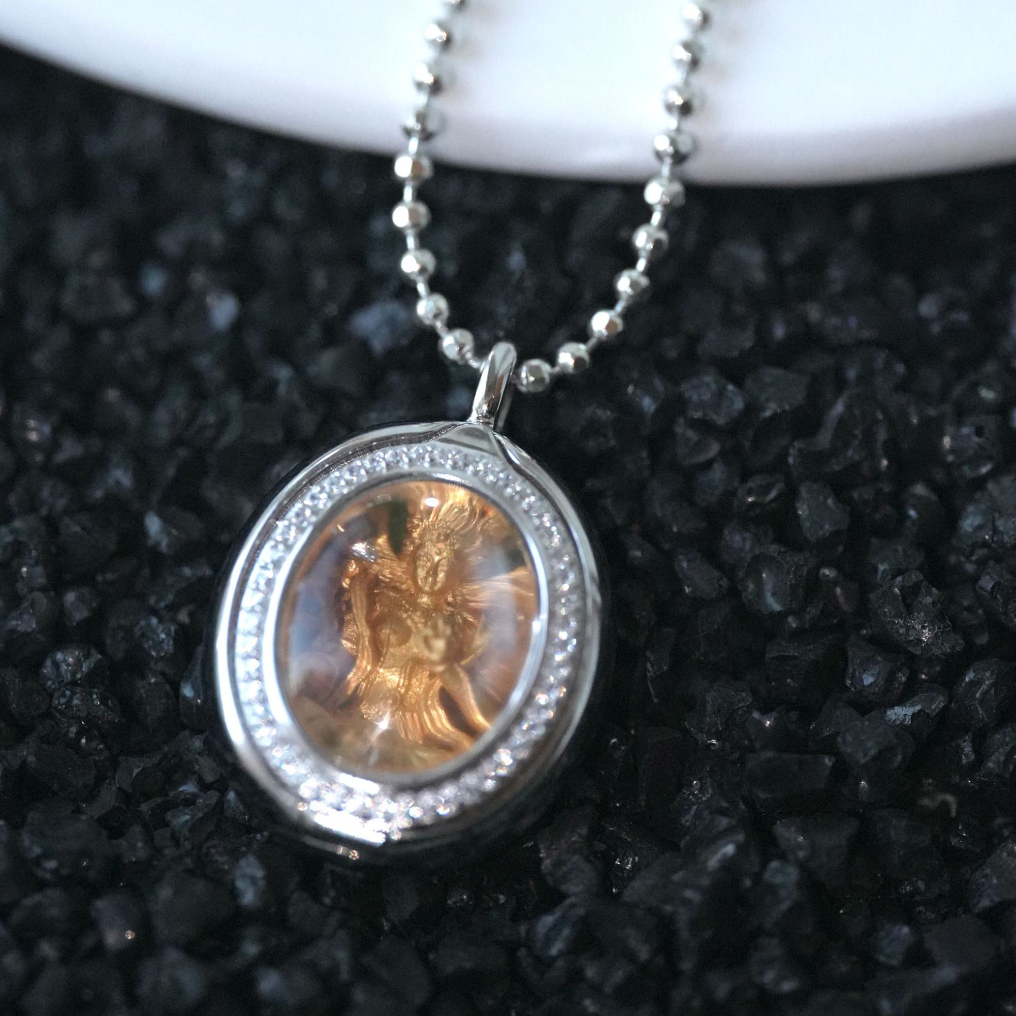 坠链均925银锆石 【平安顺遂牌】925银心念手作绿度姆链.陆人甲乙丙