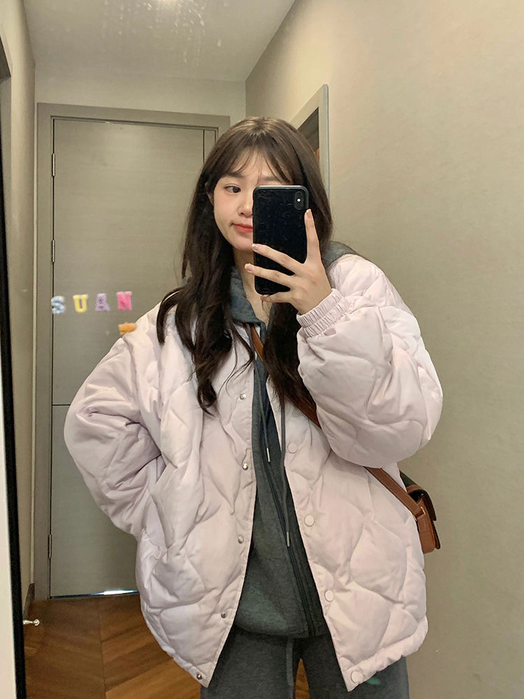 【现货】新款时尚简约定格棉棉服加厚冬季菱格棉百搭款