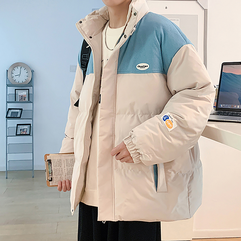 安踏神行港风立领羽绒服男士2023新款冬季加厚保暖面包服宽松百搭