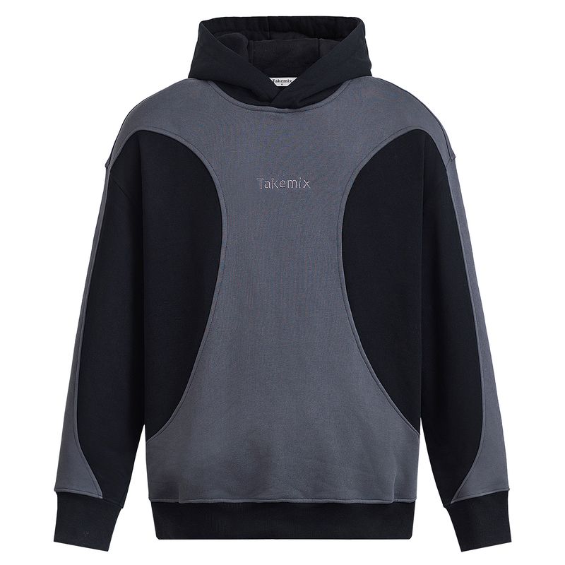 Takemix-拼接连帽卫衣