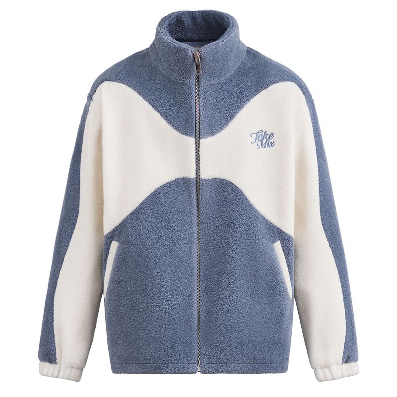 Takemix-拼接摇粒绒双层夹克