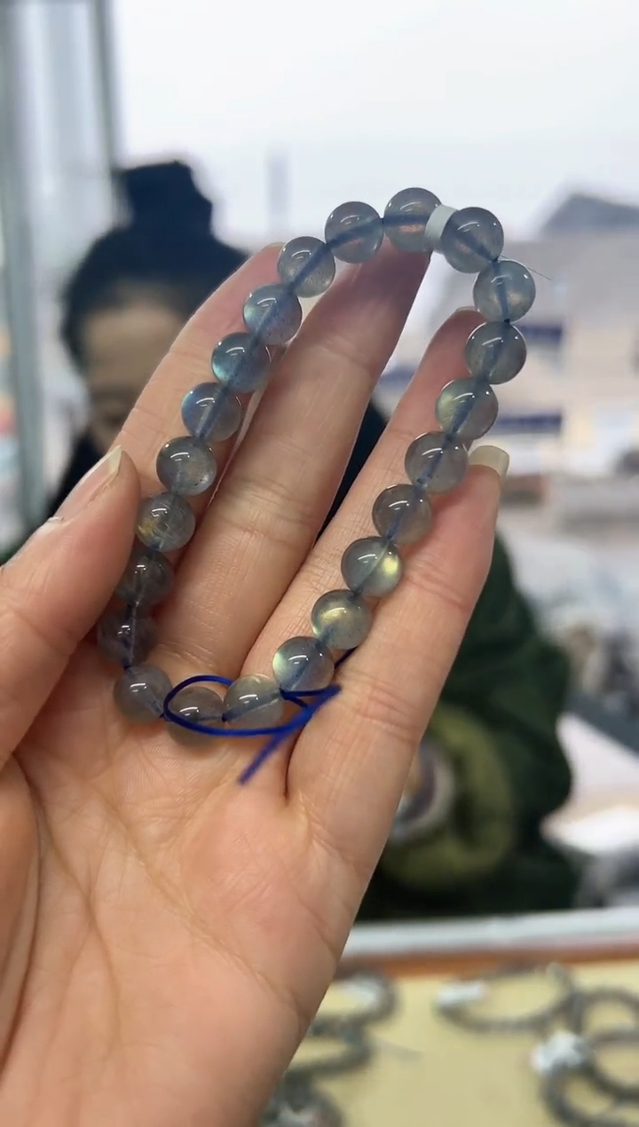 【闪购商品】拉长石手链未镶嵌XL1105灰月光手链8+