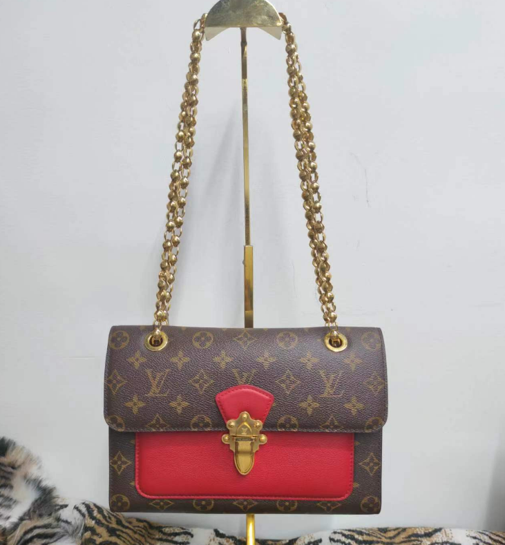 99新 LouisVuitton/路易威登 茉上/老花拼红色维多利亚