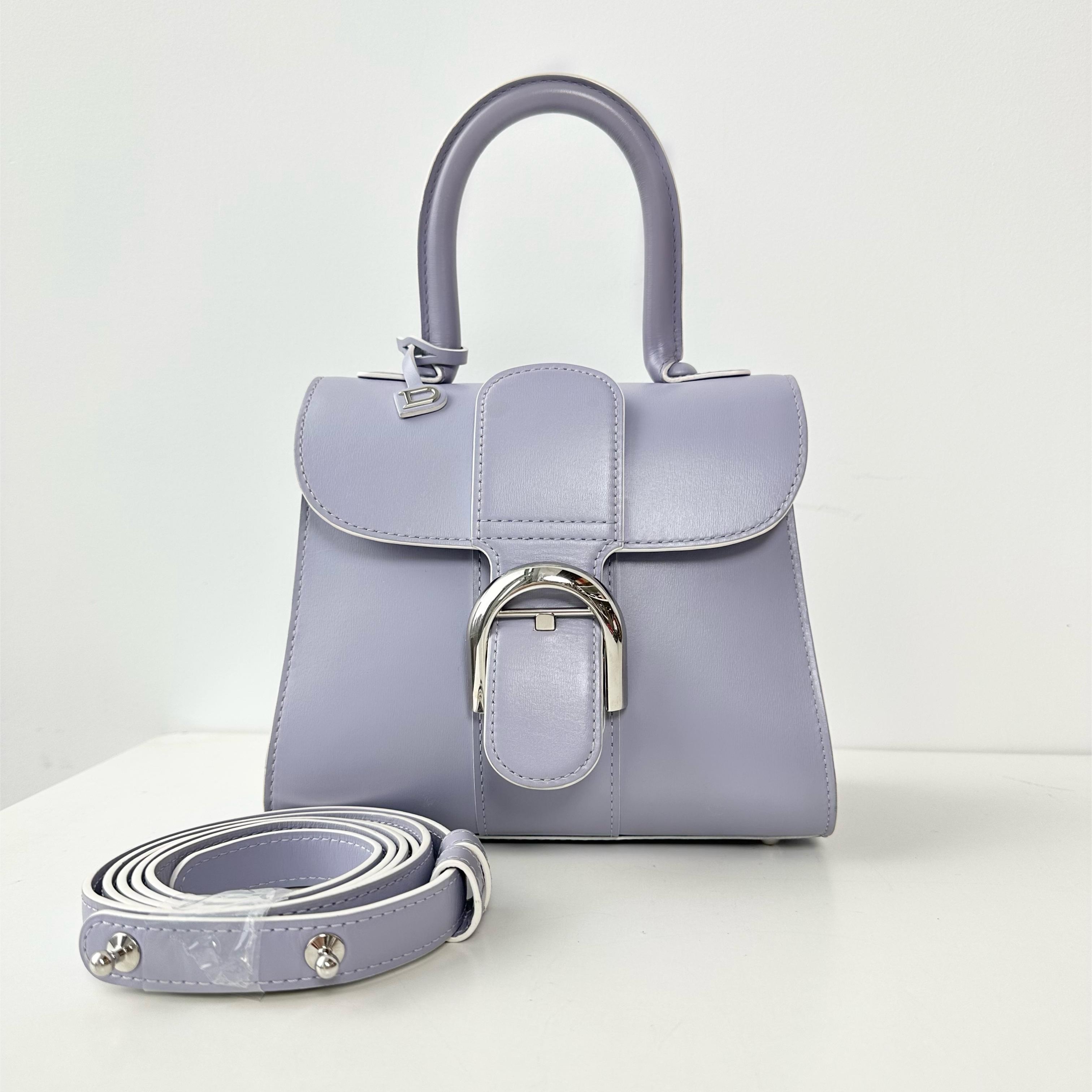 95新 Delvaux/德尔沃 茉上/紫色mini brillant 单肩包
