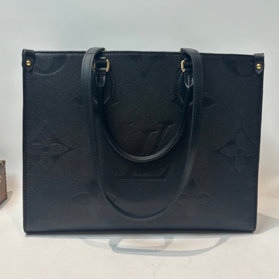 95新 LouisVuitton/路易威登 茉上/黑色全皮 on the go 托特包