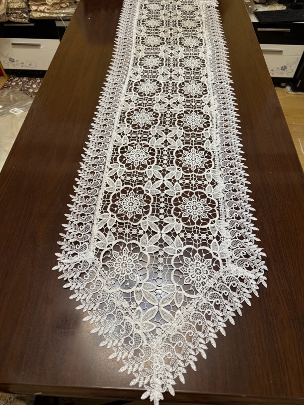 欧式满工重工水溶镂空刺绣花朵电视盖布鞋柜斗柜餐桌茶几桌旗